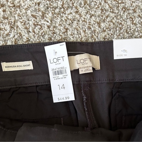 LOFT Bermuda Roll Short Black Neutral Summer Casual NWT 14 - Picture 3 of 7